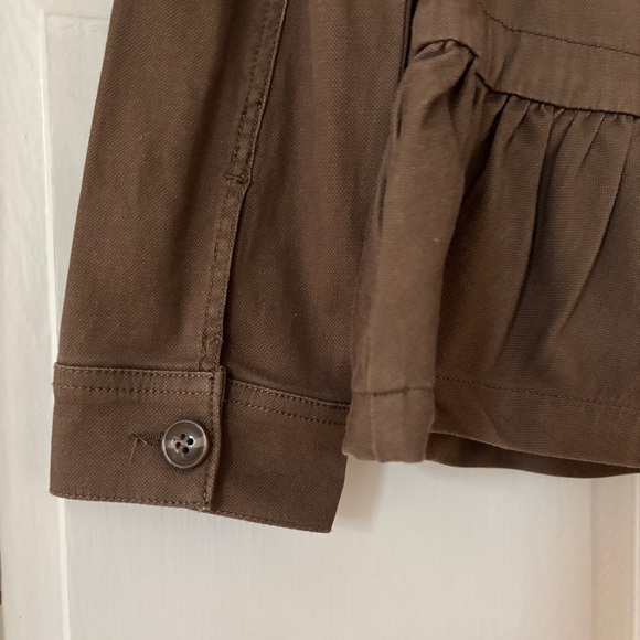 Liverpool Peplum Cargo Utility Jacket Ruffle Peplum Hem Size Small Toffee Brown - Picture 12 of 15